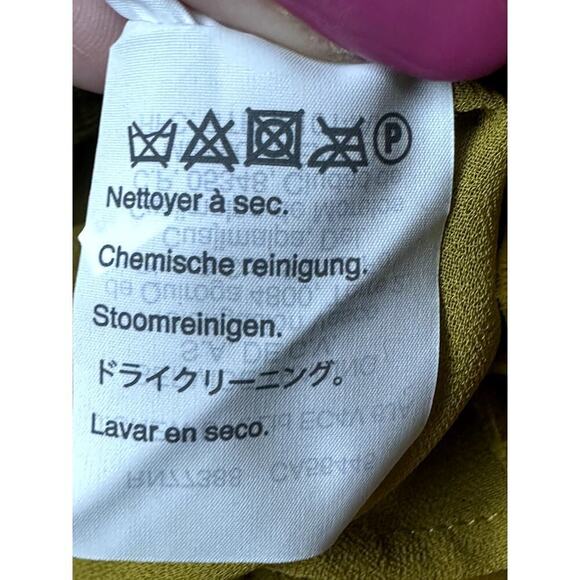 J. Crew Mustard Yellow Velvet V-Neck Blouse Top Women's Size 4 - Picture 8 of 8